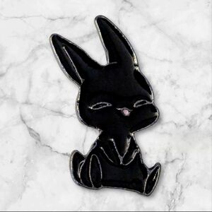 Black Sitting Bunny Pin 🐇 Rabbit Enamel Pin